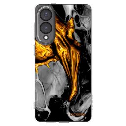 Átlátszó szilikon tok az alábbi mobiltelefonokra Samsung Galaxy S25 Edge 5G - Black Gold