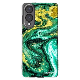 Átlátszó szilikon tok az alábbi mobiltelefonokra Samsung Galaxy S25 Edge 5G - Green Gold