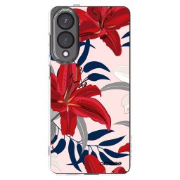Átlátszó szilikon tok az alábbi mobiltelefonokra Samsung Galaxy S25 Edge 5G - Red Lily