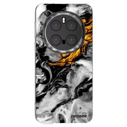 Átlátszó szilikon tok az alábbi mobiltelefonokra Honor Magic7 Pro 5G - Black Gold 2
