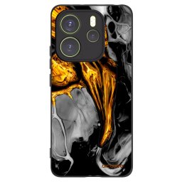 Fekete szilikon tok az alábbi mobiltelefonokra Xiaomi Redmi Note 14 4G - Black Gold