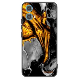 Fekete szilikon tok az alábbi mobiltelefonokra Motorola Moto G34 5G - Black Gold