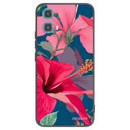 Fekete szilikon tok az alábbi mobiltelefonokra Motorola Moto G34 5G - Hibiscus