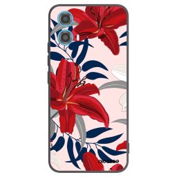 Fekete szilikon tok az alábbi mobiltelefonokra Motorola Moto G34 5G - Red Lily