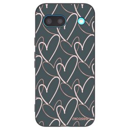 Fekete szilikon tok az alábbi mobiltelefonokra Google Pixel 8a - Lots of love