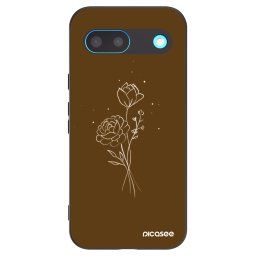 Fekete szilikon tok az alábbi mobiltelefonokra Google Pixel 8 - Brown flowers