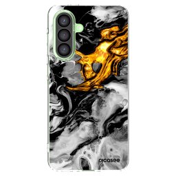 Átlátszó szilikon tok az alábbi mobiltelefonokra Samsung Galaxy A26 5G A266B - Black Gold 2
