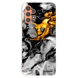 Átlátszó szilikon tok az alábbi mobiltelefonokra Samsung Galaxy A13 5G - Black Gold 2