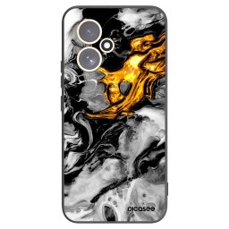 Fekete szilikon tok az alábbi mobiltelefonokra Honor 400 5G - Black Gold 2