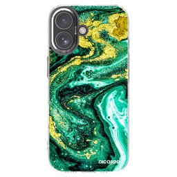 Átlátszó szilikon tok az alábbi mobiltelefonokra Apple iPhone 17 - Green Gold