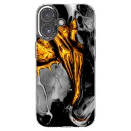 Átlátszó szilikon tok az alábbi mobiltelefonokra Apple iPhone 17 - Black Gold