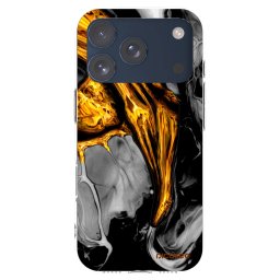 Átlátszó szilikon tok az alábbi mobiltelefonokra Apple iPhone 17 Pro - Black Gold