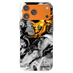 Átlátszó szilikon tok az alábbi mobiltelefonokra Apple iPhone 17 Pro Max - Black Gold 2