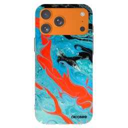 Átlátszó szilikon tok az alábbi mobiltelefonokra Apple iPhone 17 Pro Max - Blue Magma