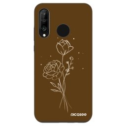 Fashion Case Huawei P30 Lite - Brown flowers