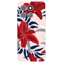 Fekete szilikon tok az alábbi mobiltelefonokra Motorola Edge 60 Pro - Red Lily
