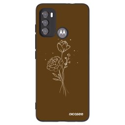 Fekete szilikon tok az alábbi mobiltelefonokra Motorola Edge 60 5G - Brown flowers
