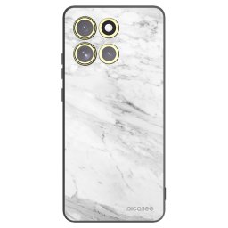 Fekete szilikon tok az alábbi mobiltelefonokra Motorola Moto G86 5G - White marble