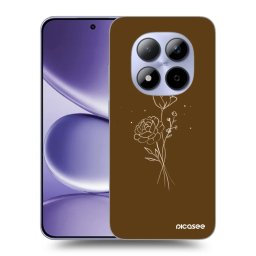 Fekete szilikon tok az alábbi mobiltelefonokra Xiaomi Redmi Note 15 Pro 4G - Brown flowers