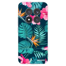 Átlátszó szilikon tok az alábbi mobiltelefonokra Xiaomi Redmi Note 15 Pro+ - Pink Monstera