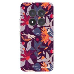 Átlátszó szilikon tok az alábbi mobiltelefonokra Xiaomi Redmi Note 15 Pro+ - Purple Leaf