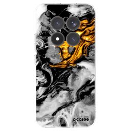 Átlátszó szilikon tok az alábbi mobiltelefonokra Xiaomi Redmi Note 15 Pro+ - Black Gold 2