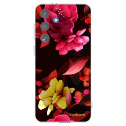 Átlátszó szilikon tok az alábbi mobiltelefonokra Samsung Galaxy S25 FE 5G - Dark Peonny