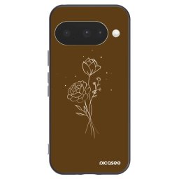 Fekete szilikon tok az alábbi mobiltelefonokra Google Pixel 10 - Brown flowers