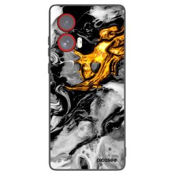 Fekete szilikon tok az alábbi mobiltelefonokra Motorola Edge 50 Fusion - Black Gold 2