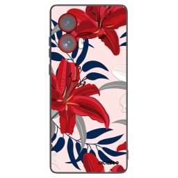 Fekete szilikon tok az alábbi mobiltelefonokra Motorola Edge 50 Fusion - Red Lily