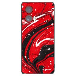 Fekete szilikon tok az alábbi mobiltelefonokra Motorola Edge 50 Fusion - Red black