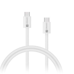 CONNECT IT Wirez kábel USB-C -> USB-C, 60 W, 1 m, FEHÉR