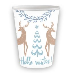 Karácsonyi Hello Winter White papír pohár 6 db-os 250 ml
