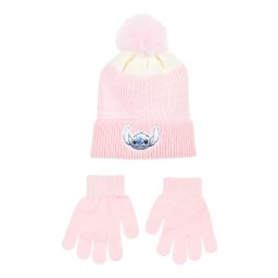 Disney Lilo és Stitch, A csillagkutya Ombre Pink gyerek sapka + kesztyű szett 52 cm
