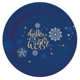 Karácsonyi Snowflakes papírtányér 6 db-os 18 cm