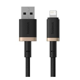 BASEUS DURA adatkábel (USB - lightning, 12W, gyorstöltő, törésgátló, cipőfűző, 200cm) ARANY/FEKETE Apple IPAD (4th Generation), IPAD Air 2, IPAD Pro 9.7