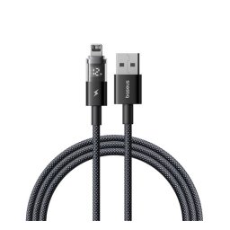 BASEUS DISPLAY II adatkábel (USB - lightning, 2.4A, gyorstöltő, cipőfűző, LED kijelző, 100cm) FEKETE Apple IPAD (4th Generation), IPAD Air 2, IPAD Pro 9.7