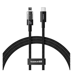 BASEUS GEM adatkábel (USB - lightning, 20W, PD gyorstöltő, cipőfűző, 200cm) FEKETE Apple IPAD (4th Generation), IPAD Air 2, IPAD Pro 9.7