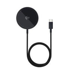 BASEUS SIMPLE MINI4 asztali töltő (15W, wireless, gyorstöltő, mágneses, Qi2) FEKETE