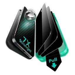 ESR ULTRAFIT ARMORITE PRIVACY képernyővédő üveg 3db (2.5D, 9H, EXTRA erős, betekintés ellen + segédkeret) FEKETE Apple iPhone Air