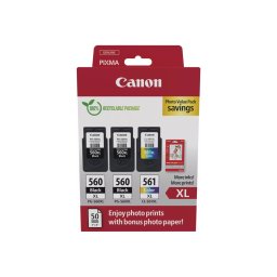 Canon 2x PG-560XL + CL-561XL + GP501 10x15 fnyes fotpapr eredeti MultiPack