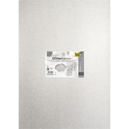 FOLIA Dekorkarton tömb, csillámos, 1 oldalas, 50x70 cm, 300g, 5 lap, FOLIA, ezüst