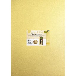 FOLIA Dekorkarton tömb, csillámos, 1 oldalas, 50x70 cm, 300g, 5 lap, FOLIA, arany