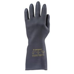 Védőkesztyű, neoprén, vegyszerálló, érdesített, kesztyű, 7/S méret, fekete