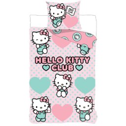 Hello Kitty Club gyerek, ovis ágyneműhuzat 100×135 cm, 40×60 cm
