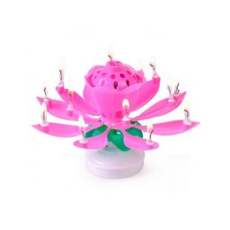 Zenélő virág gyertya