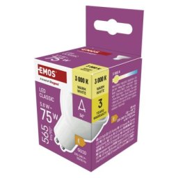 LED izzó Classic MR16 fehér/ GU10 / 5,8 W (75 W) / 565 lm / Meleg fehér