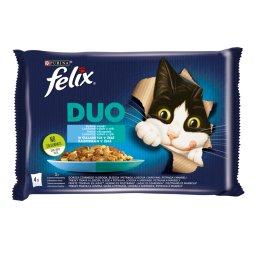 FELIX FANTASTIC DUO Halas válogatás aszpikban nedves macskaeledel 4x85g