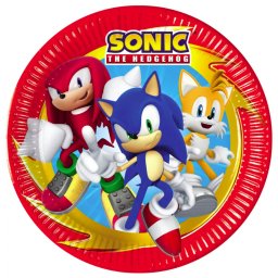Sonic a sündisznó papírtányér, party tányér 8 DARABOS, 23 cm FSC Nr1