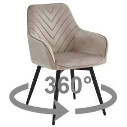 NANA360 VELVET bézs forgó étkezőszék